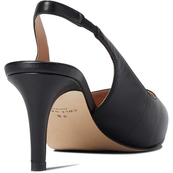 NWT Cole Haan Women's Vandam Sling Back Pump 65MM, Black Leather-Size 7.5 - Picture 4 of 5